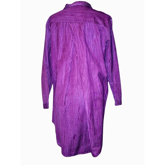 Gudrun Sjoden Womens Boho Lagan Look Dress Linen Cotton Striped W Pockets Sz XL - Picture 7 of 7